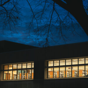 Card: Library at Night